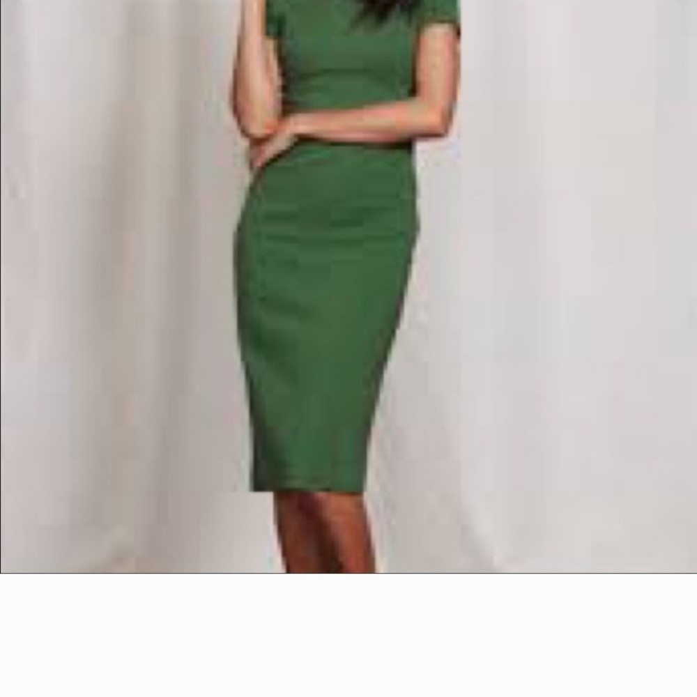 💖Boden Elsa Green Ottoman Ponte dress, sz 6 - Picture 3 of 6